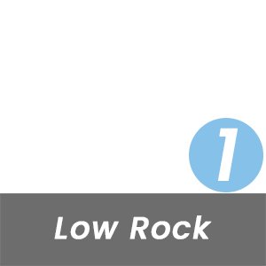 MBT Rock Index for This Shoe is Low - Level 1 - Based on the Curve of the Rocker-Bottom Sole
