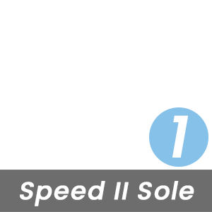 MBT Rock Index for This Speed II Sole is Low - Level 1 - Based on the Curve of the Rocker-Bottom Sole