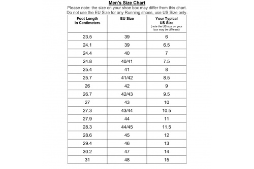 Earth shoes size chart top