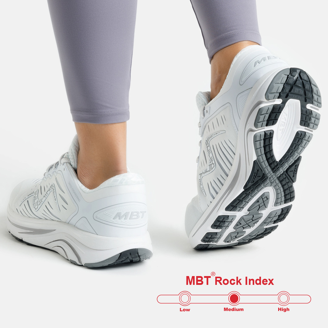 MBT-2000 soles feature Level 2 Rock and Pivot Axis Technology promoting efficient steps. This is the sole for running marathons or, walking around the block.